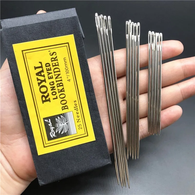 Imported long steel sewing needle 10cm length 1.8mm thick 7mm eye for hand sewing thick fabrics
