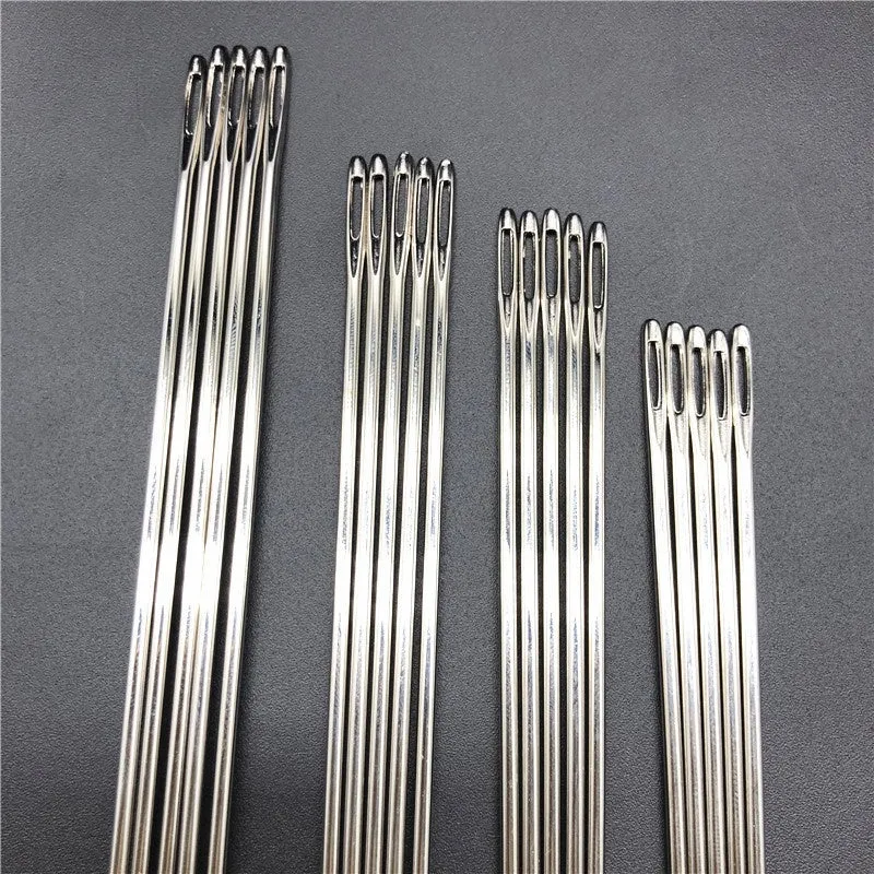 Imported long steel sewing needle 10cm length 1.8mm thick 7mm eye for hand sewing thick fabrics