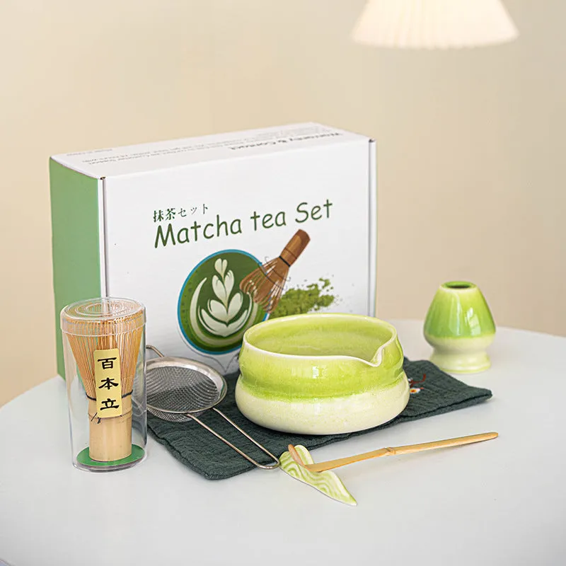 Baibenli Ceramics matcha tea set 7 pieces Japanese style ceramic kiln changed glaze colours