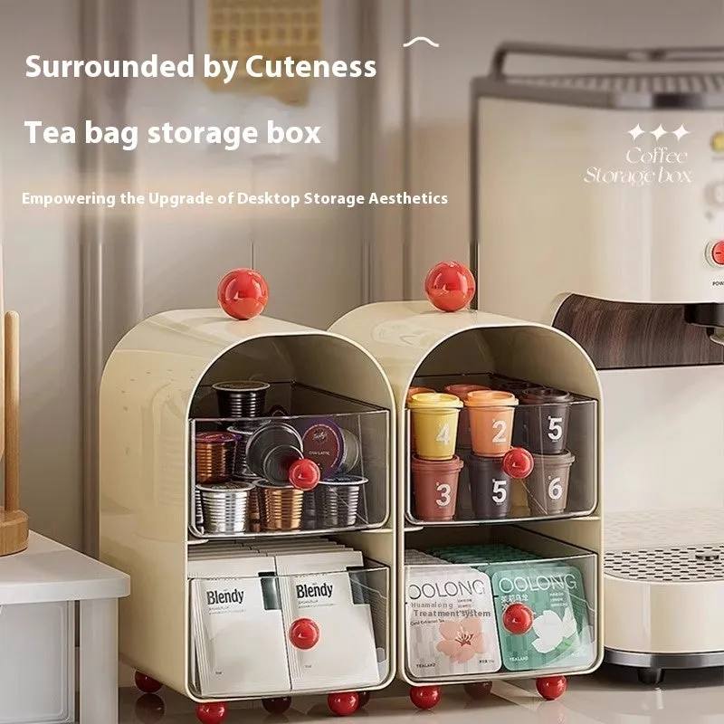 Transparent large capacity plastic drawer storage box in Milky White Red for office use