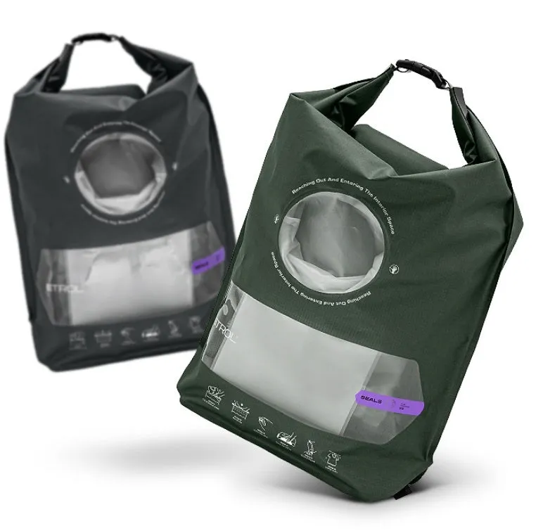 Portable travel laundry bag 70D Nylon TPU water-resistant folding storage 59cm x 42cm in Jungle Green