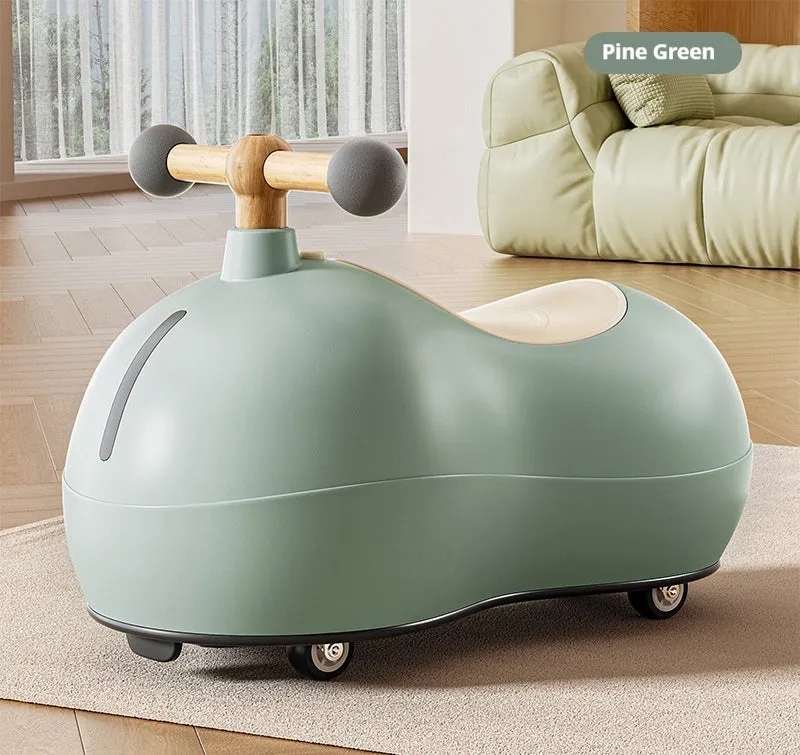 Baby sliding universal wheel balance walking aid walker car in milky white for toddlers 1-3 years