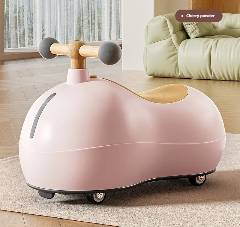 Baby sliding universal wheel balance walking aid walker car in milky white for toddlers 1-3 years