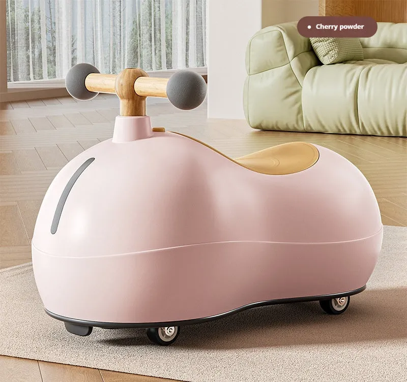 Baby sliding universal wheel balance walking aid walker car in milky white for toddlers 1-3 years