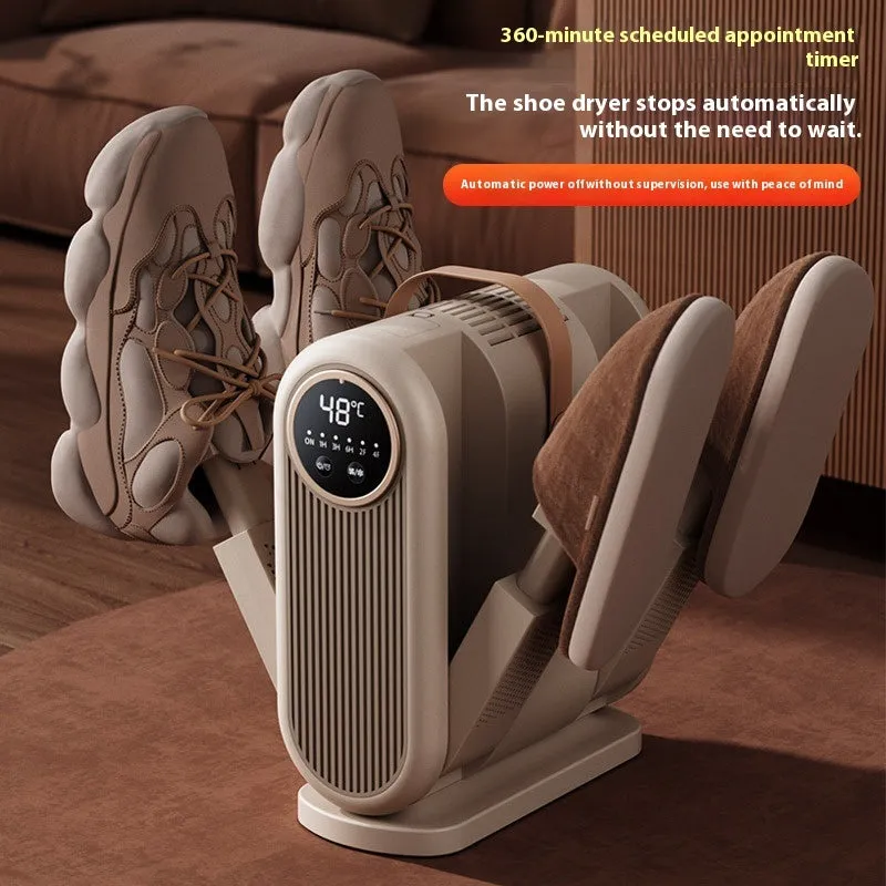 Portable foldable shoe dryer with timer, 180W, compatible with UK EU US CN plugs