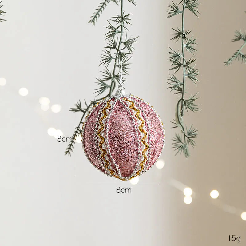 8cm pink foam ball Christmas pendant modern style tree ornament