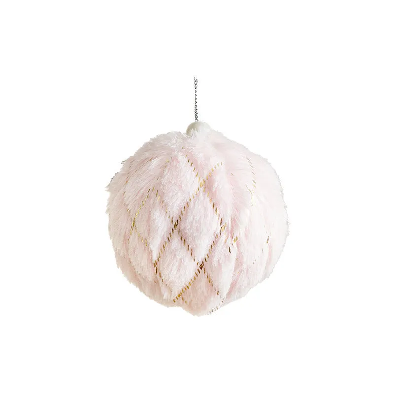 8cm pink foam ball Christmas pendant modern style tree ornament