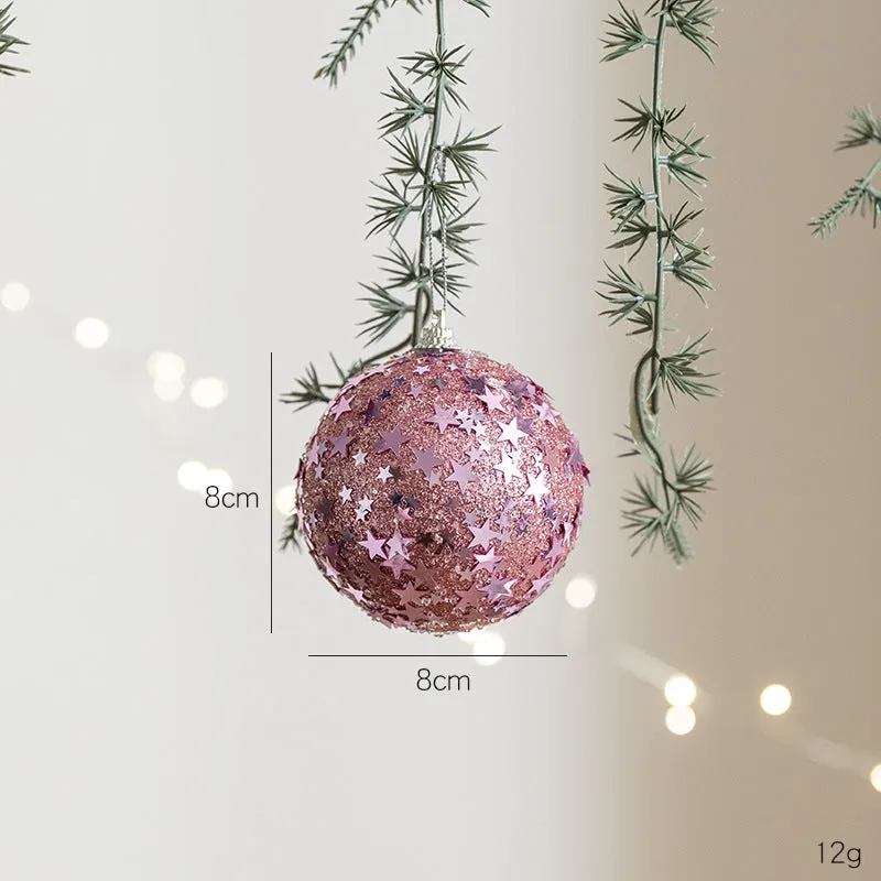 8cm pink foam ball Christmas pendant modern style tree ornament