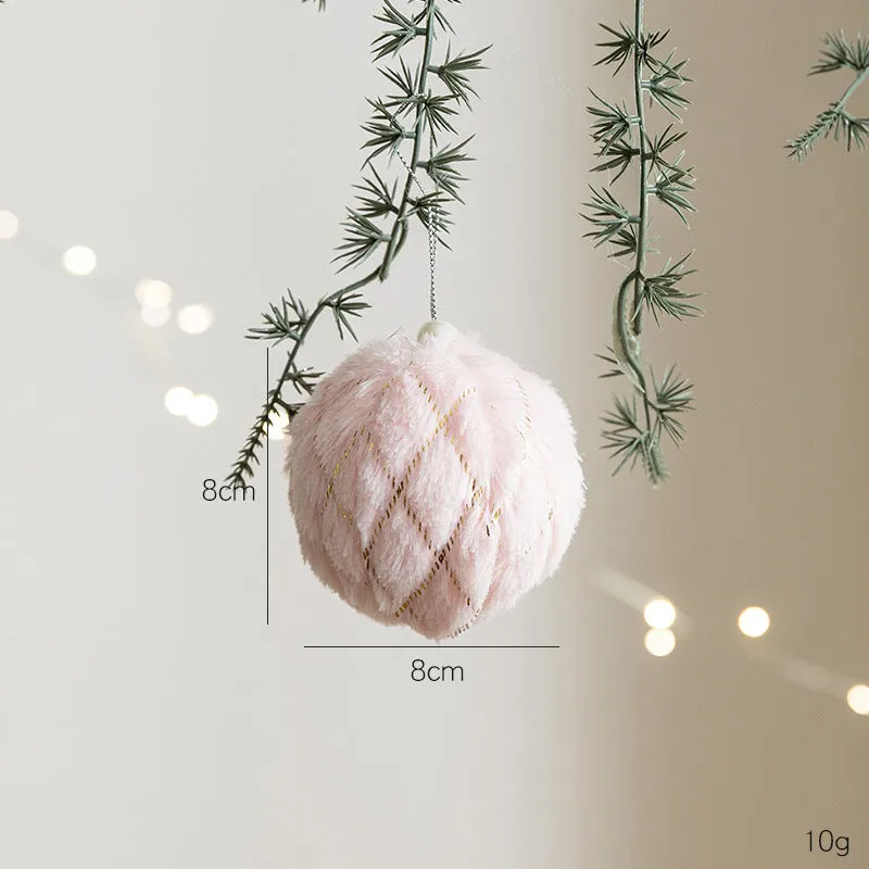 8cm pink foam ball Christmas pendant modern style tree ornament