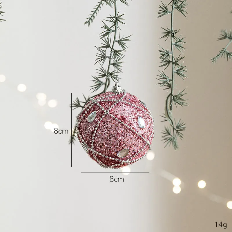 8cm pink foam ball Christmas pendant modern style tree ornament