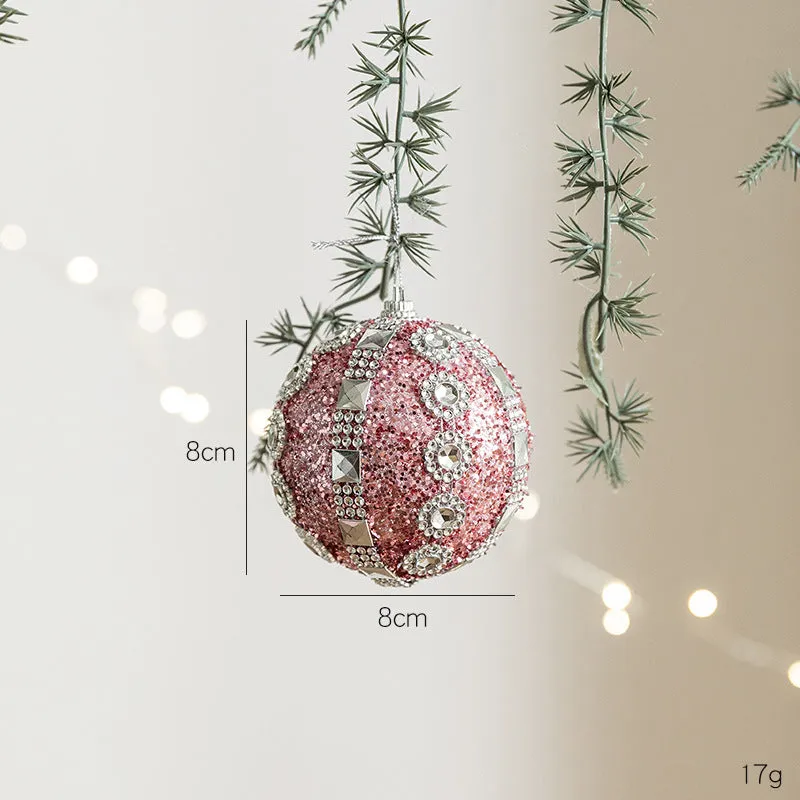 8cm pink foam ball Christmas pendant modern style tree ornament