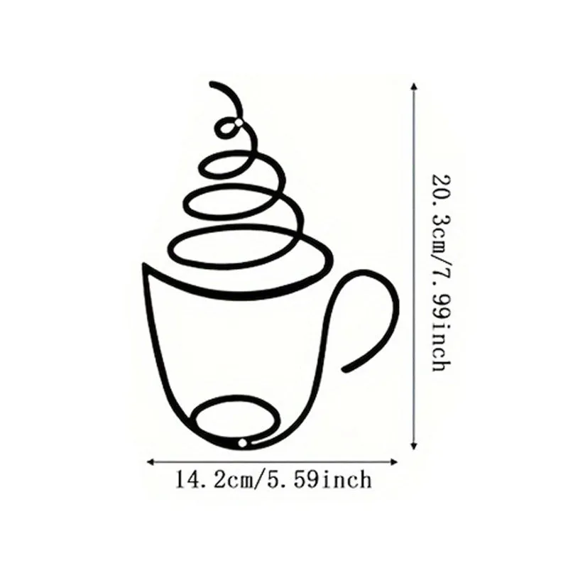 Creative coffee wall hanging metal decoration American style three-piece set 20.3cm height