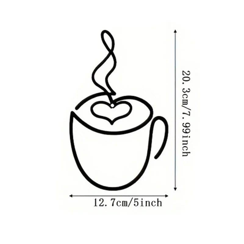 Creative coffee wall hanging metal decoration American style three-piece set 20.3cm height