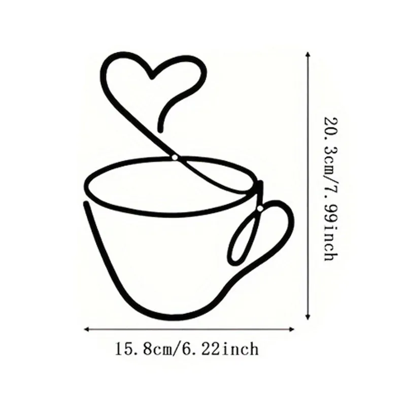 Creative coffee wall hanging metal decoration American style three-piece set 20.3cm height