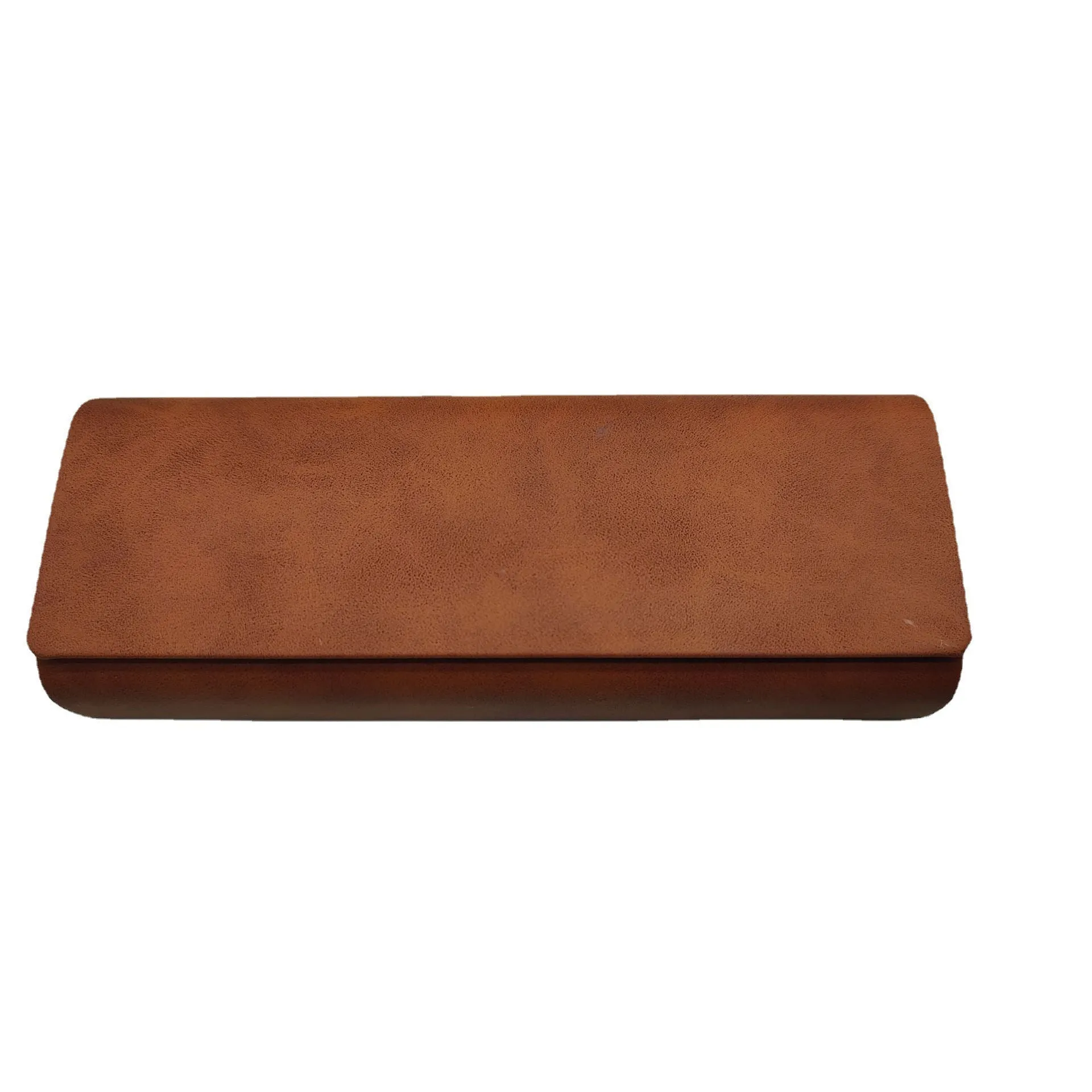 Retro leather sunglasses storage box in green, 155x60x30mm, with a glasses case design