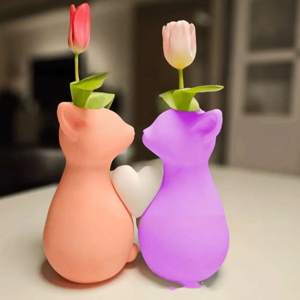Creative desktop knitted cat flowerpot decoration ornament in Style 1, 280g