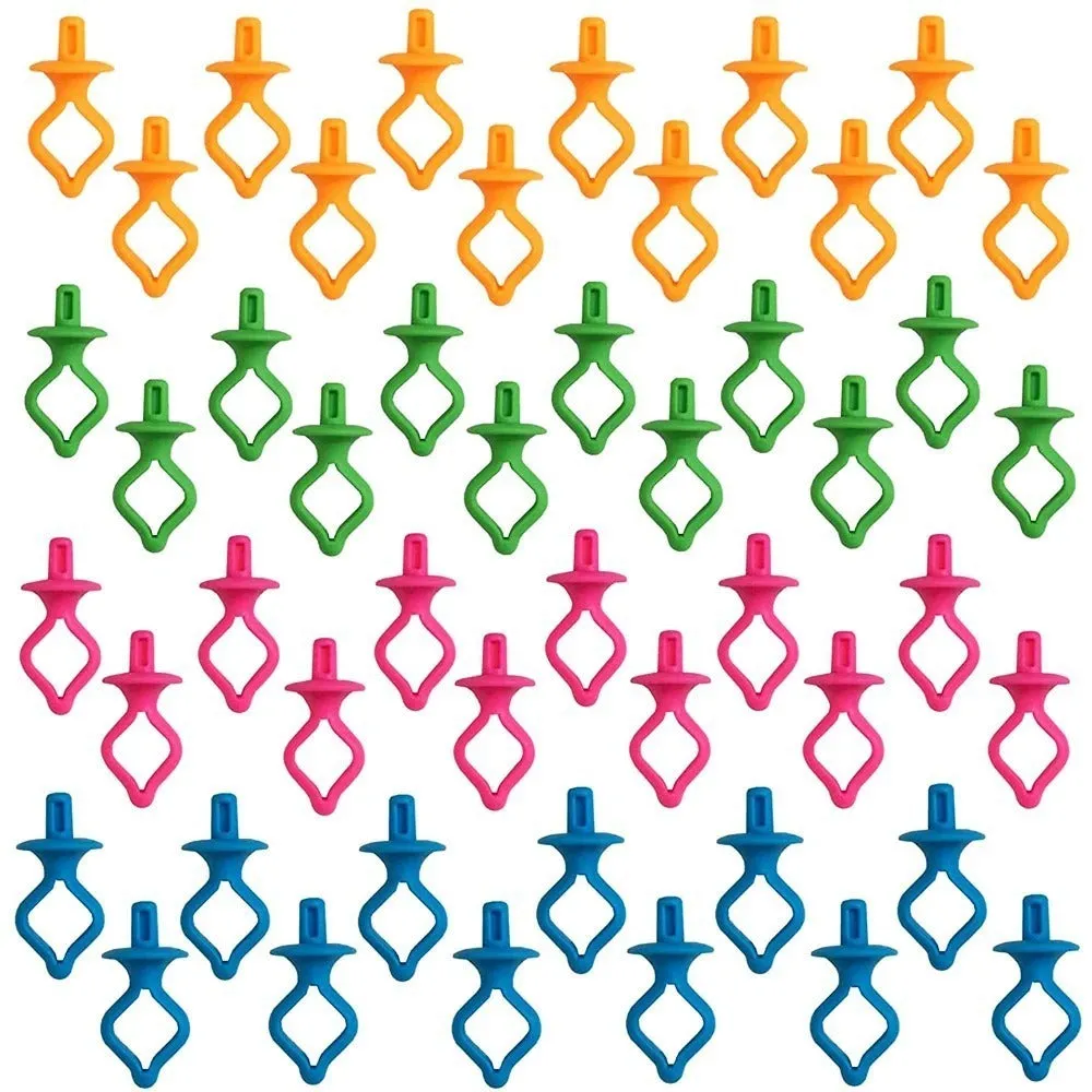 20 silicone nipple bobbin core clips in random colours for anti-shedding sewing thread storage
