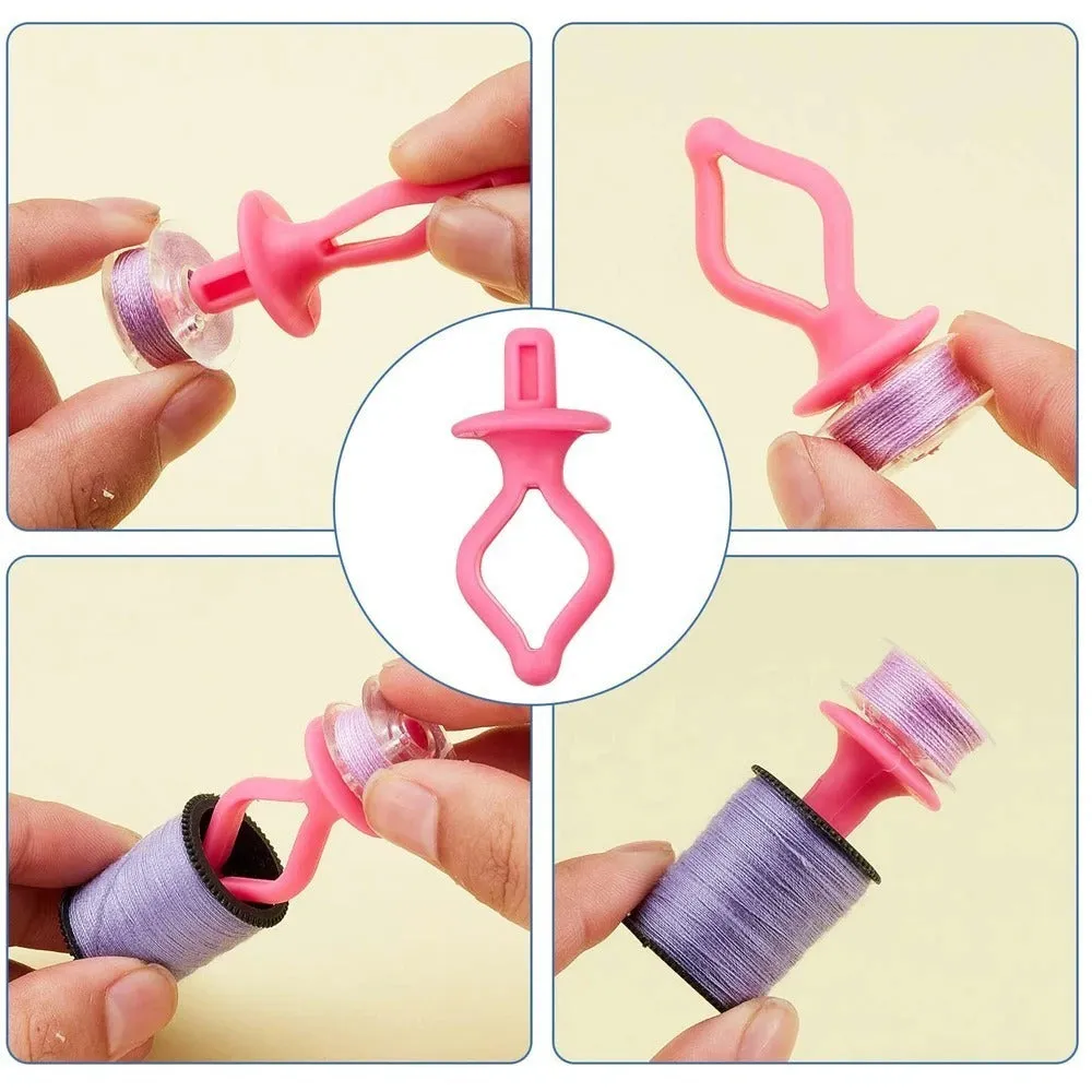 20 silicone nipple bobbin core clips in random colours for anti-shedding sewing thread storage