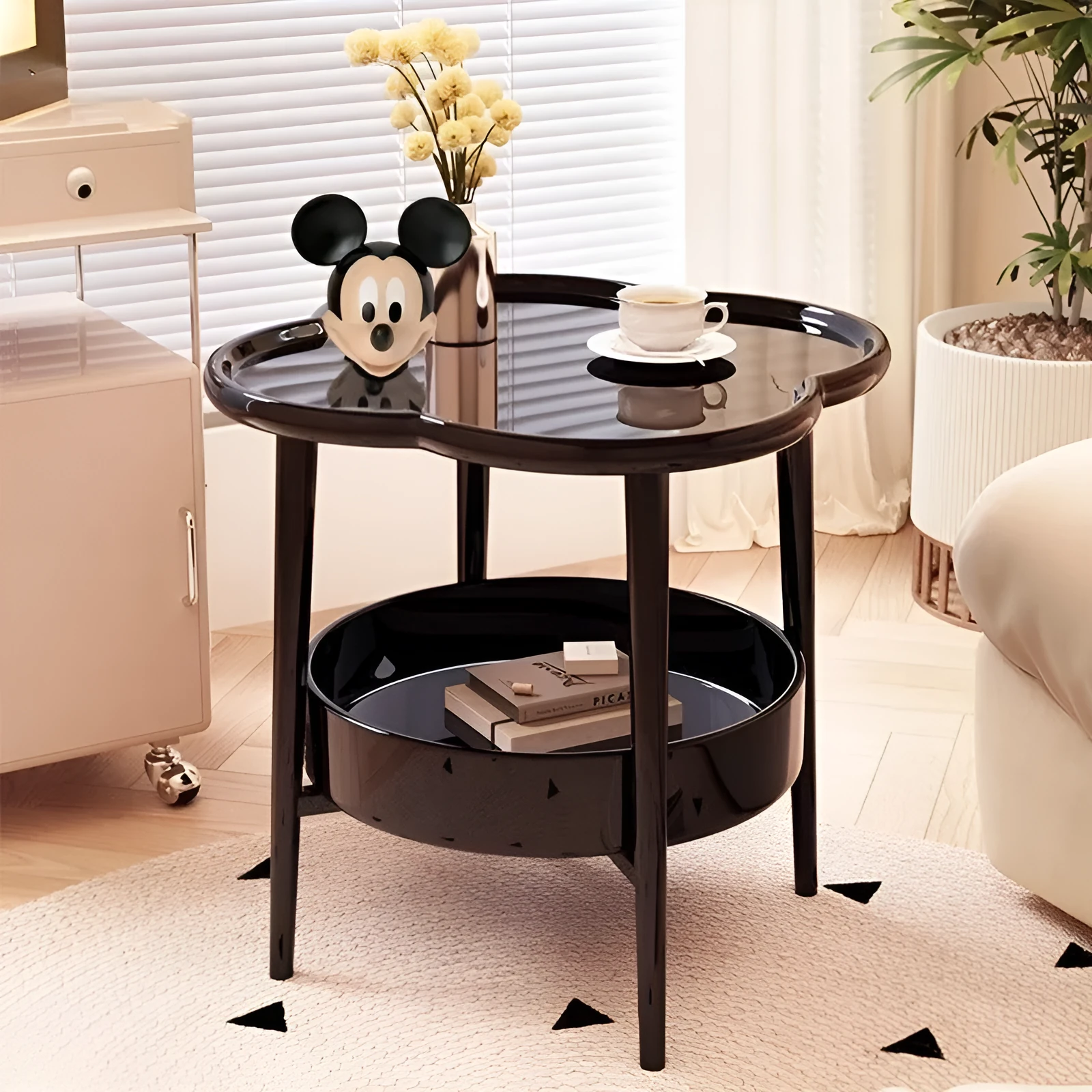 Plastic simple coffee table in Classic Coal colour, 45x39cm