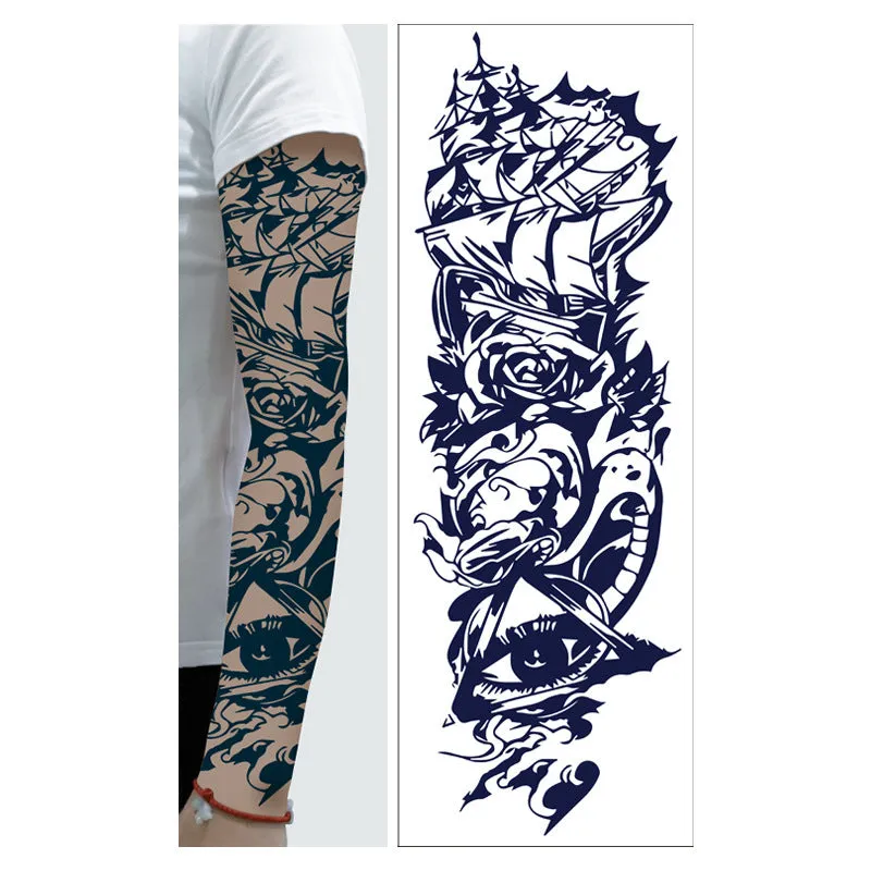 Men's and women's full arm tattoo sticker 480x170mm paper transfer decal with pattern option display