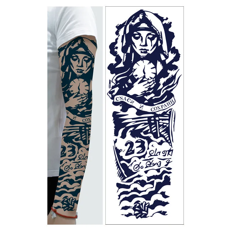 Men's and women's full arm tattoo sticker 480x170mm paper transfer decal with pattern option display