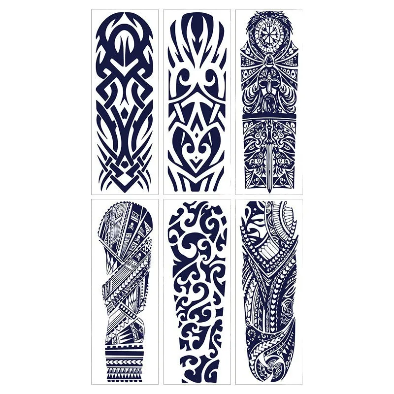 Men's and women's full arm tattoo sticker 480x170mm paper transfer decal with pattern option display