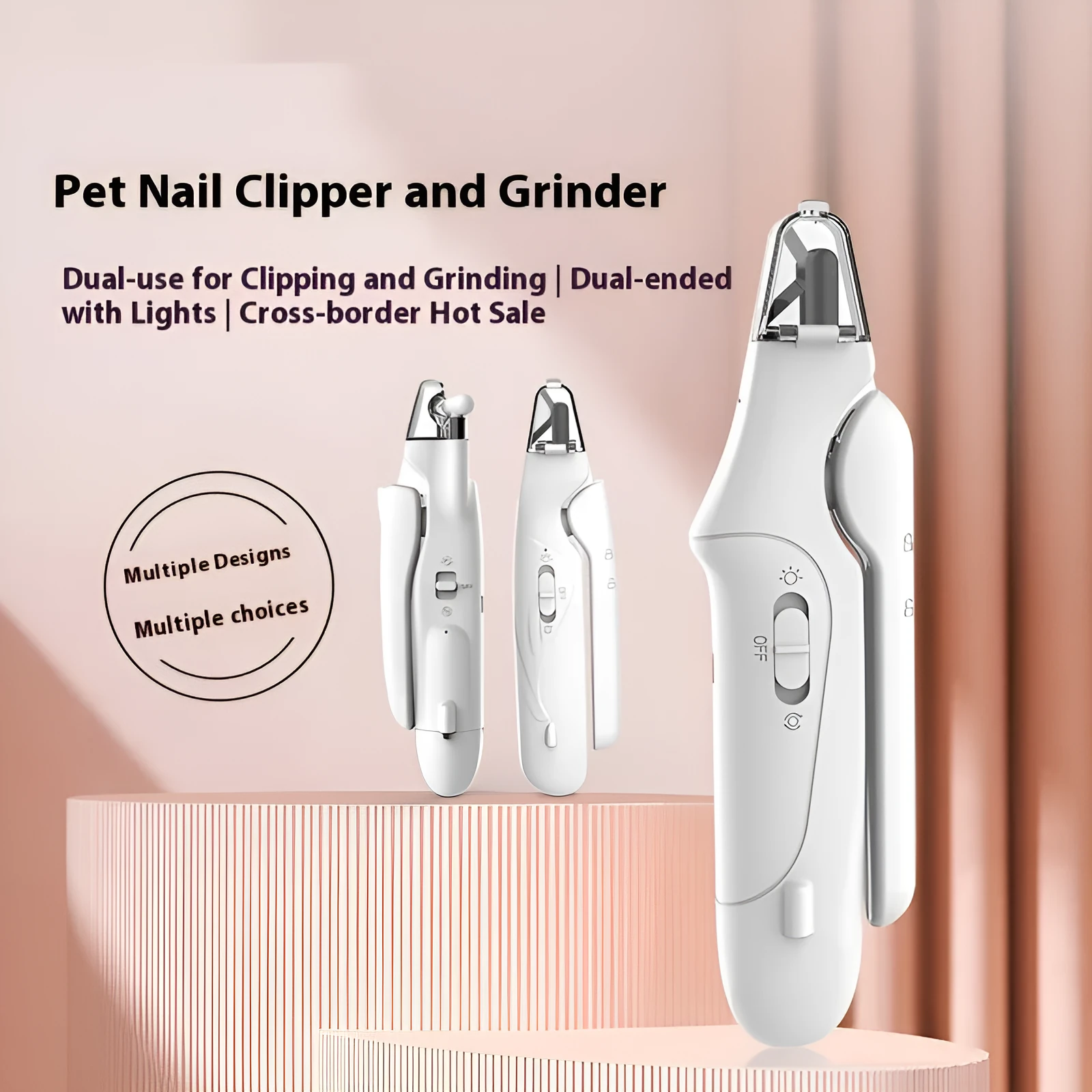 Pet electric nail grinder smart multi-functional two-in-one rechargeable 04Style with 180x52x32mm dimensions
