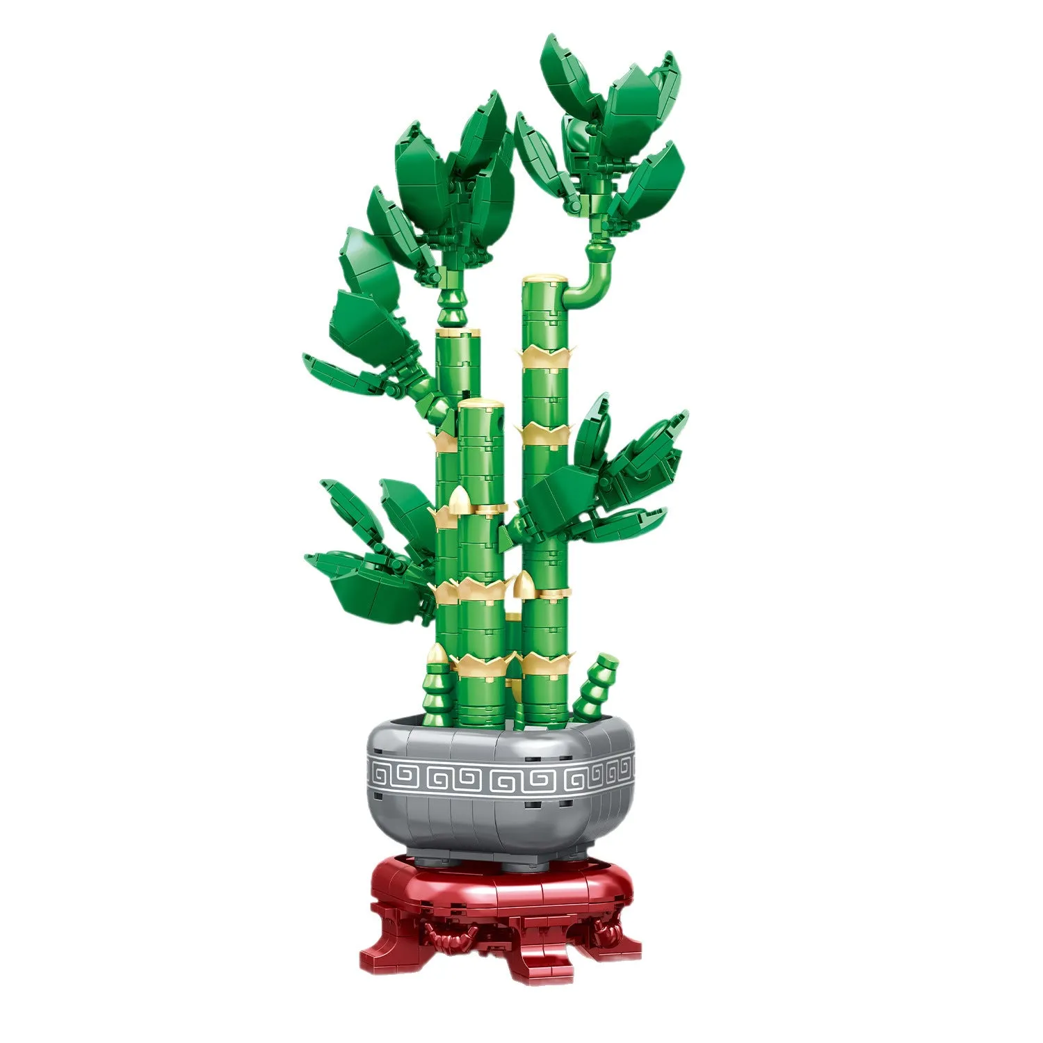 Fortune decoration building blocks toy plum ornaments small plastic pieces colour box packaging