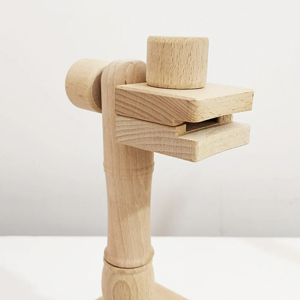 Simple desktop beech wood embroidery frame 43cm on table