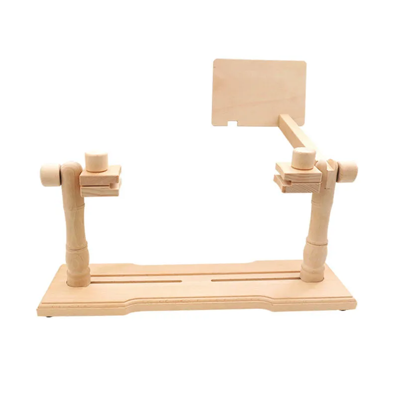 Simple desktop beech wood embroidery frame 43cm on table
