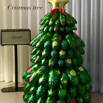 Aluminium foil Christmas balloon decoration arrangement – Santa Claus shape, metallic finish, full-size display