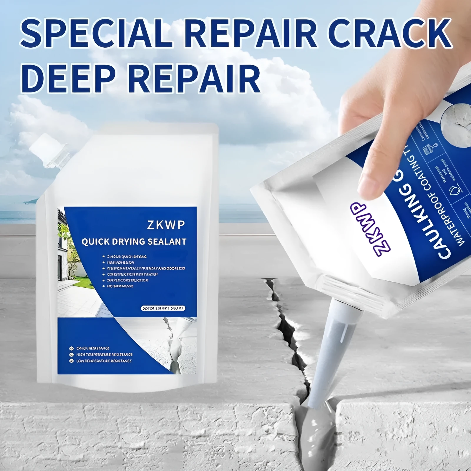 Roof crack bathroom tile acrylic flaky leak-proof sealant 500g with free delivery tool