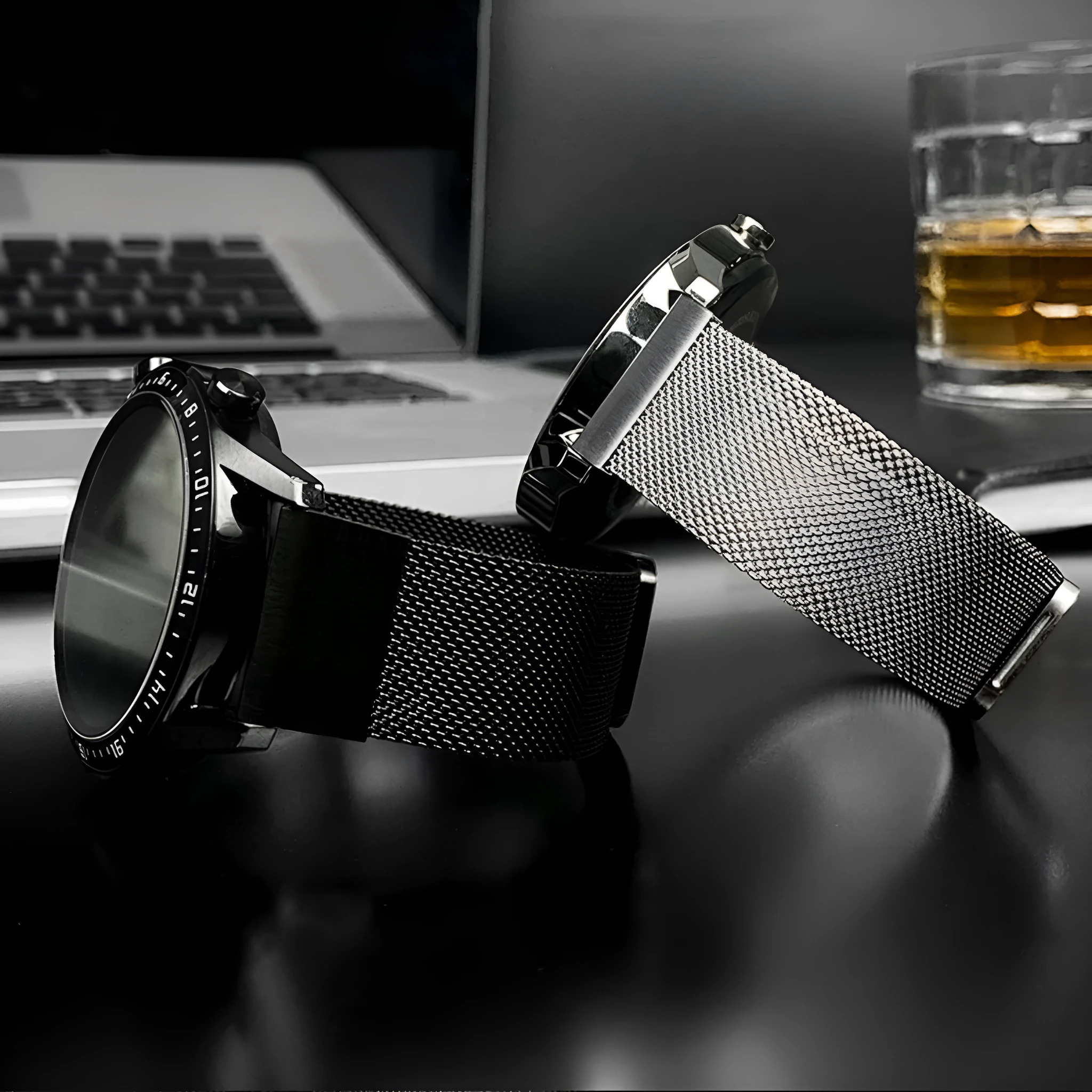 Stainless steel card-style replacement strap for Garmin Fenix smartwatch in silver finish.
