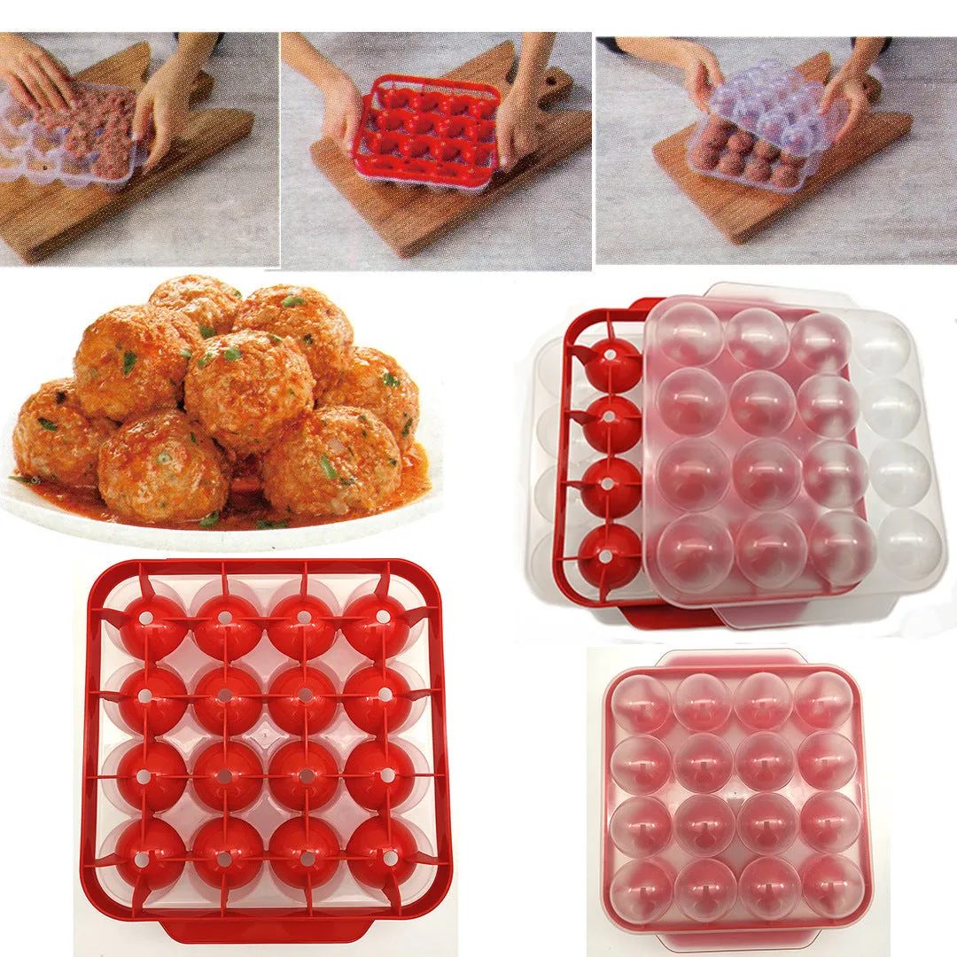 PP plastic manual meatball maker mould 22x19.5x8cm in four colour options blue green red yellow