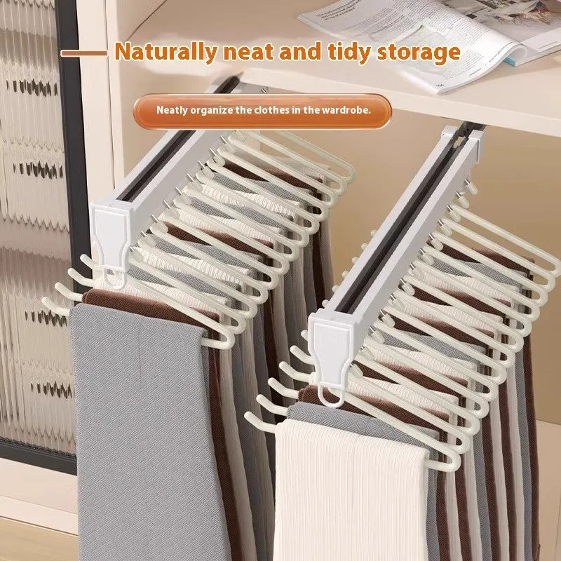 Multifunctional non-slip Z-shaped trousers hanger with stainless steel dipped coating in cream white