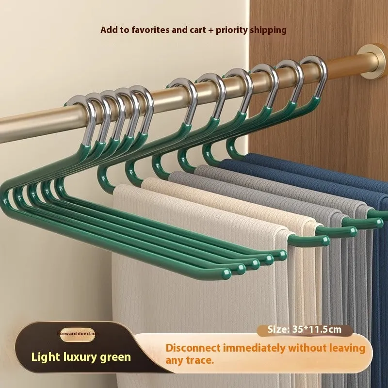 Multifunctional non-slip Z-shaped trousers hanger with stainless steel dipped coating in cream white