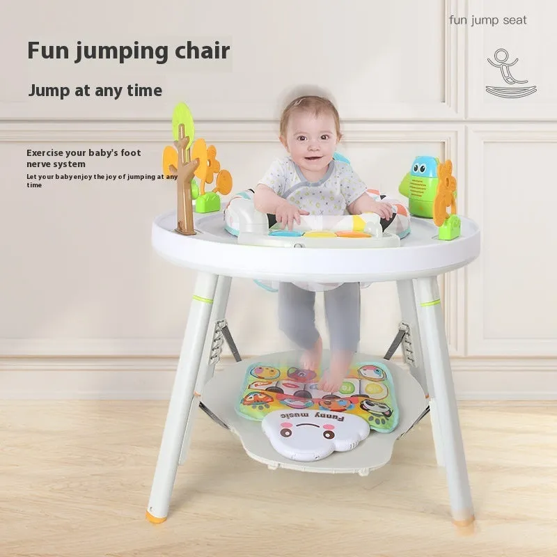 Baby jumping chair with three-in-one function in duck design with optional music cushion