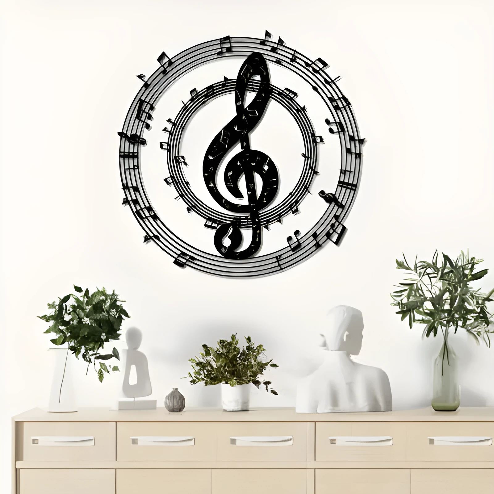 Black iron geometric wall pendant decoration for modern simplicity living room or bedroom
