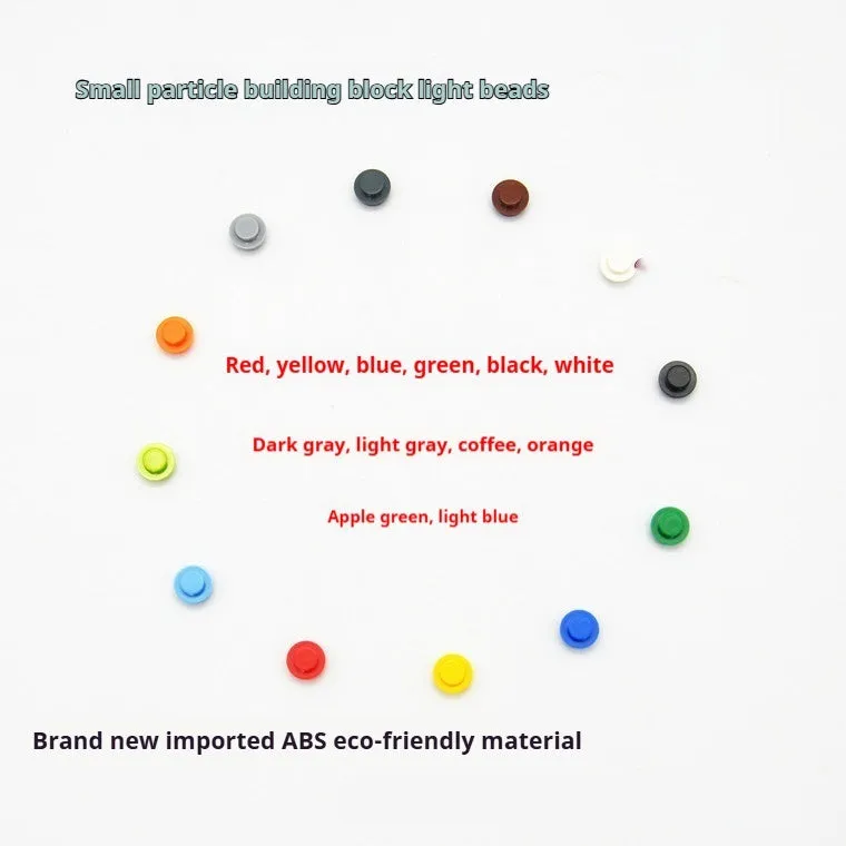 Small particle building block lamp grain bricks in 12 colours, 7.8x3.2mm, bagged 100g