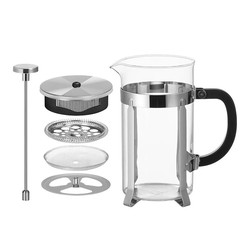 Stainless steel filter extraction tea infuser with fine mesh, 350ml capacity, rose gold finish, on a white background