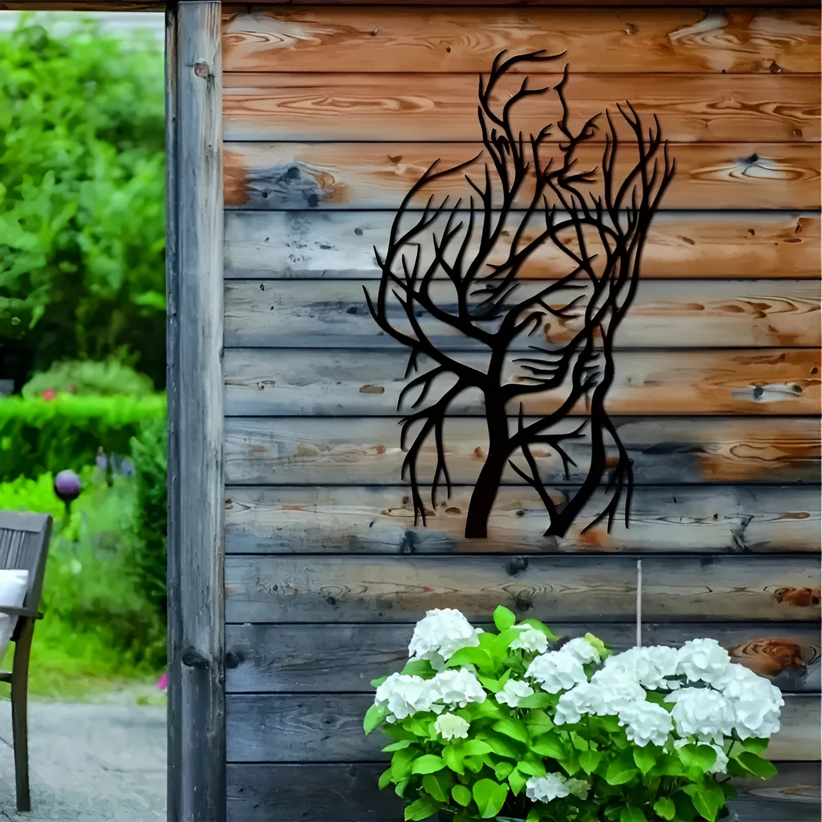 Black iron wall decoration with couple hug silhouette in modern simplicity style
