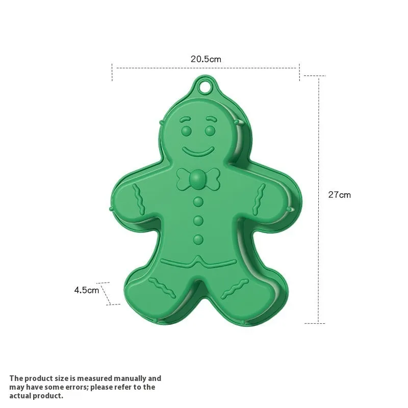 Cartoon pattern silicone cake mould in green, with flexible non-stick surface for home baking