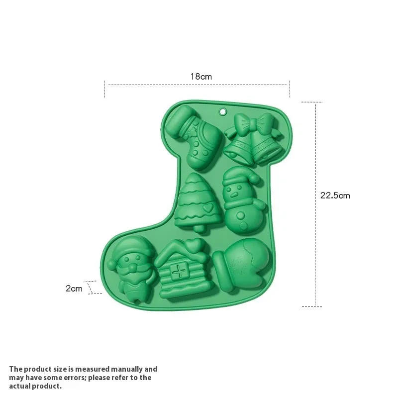 Cartoon pattern silicone cake mould in green, with flexible non-stick surface for home baking