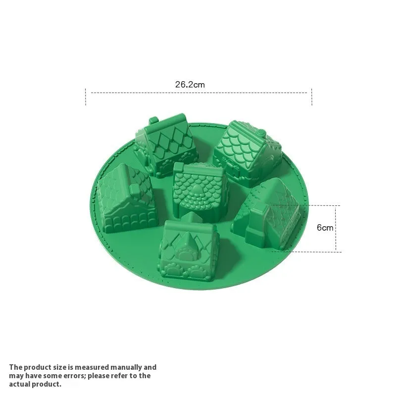 Cartoon pattern silicone cake mould in green, with flexible non-stick surface for home baking