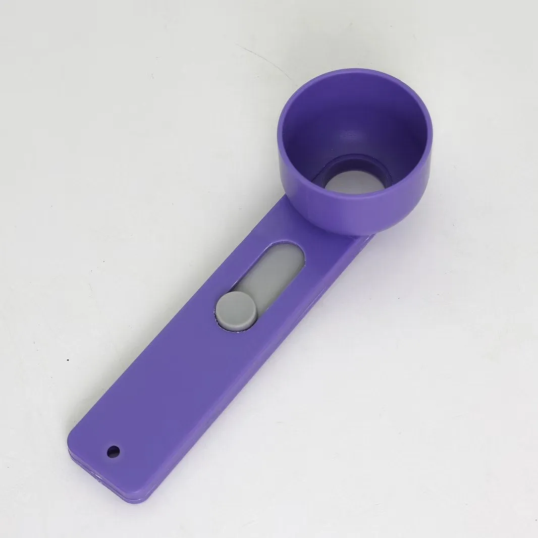 Plastic kitchen built-in funnel tool sliding spoon in narrow green colour minimalist design