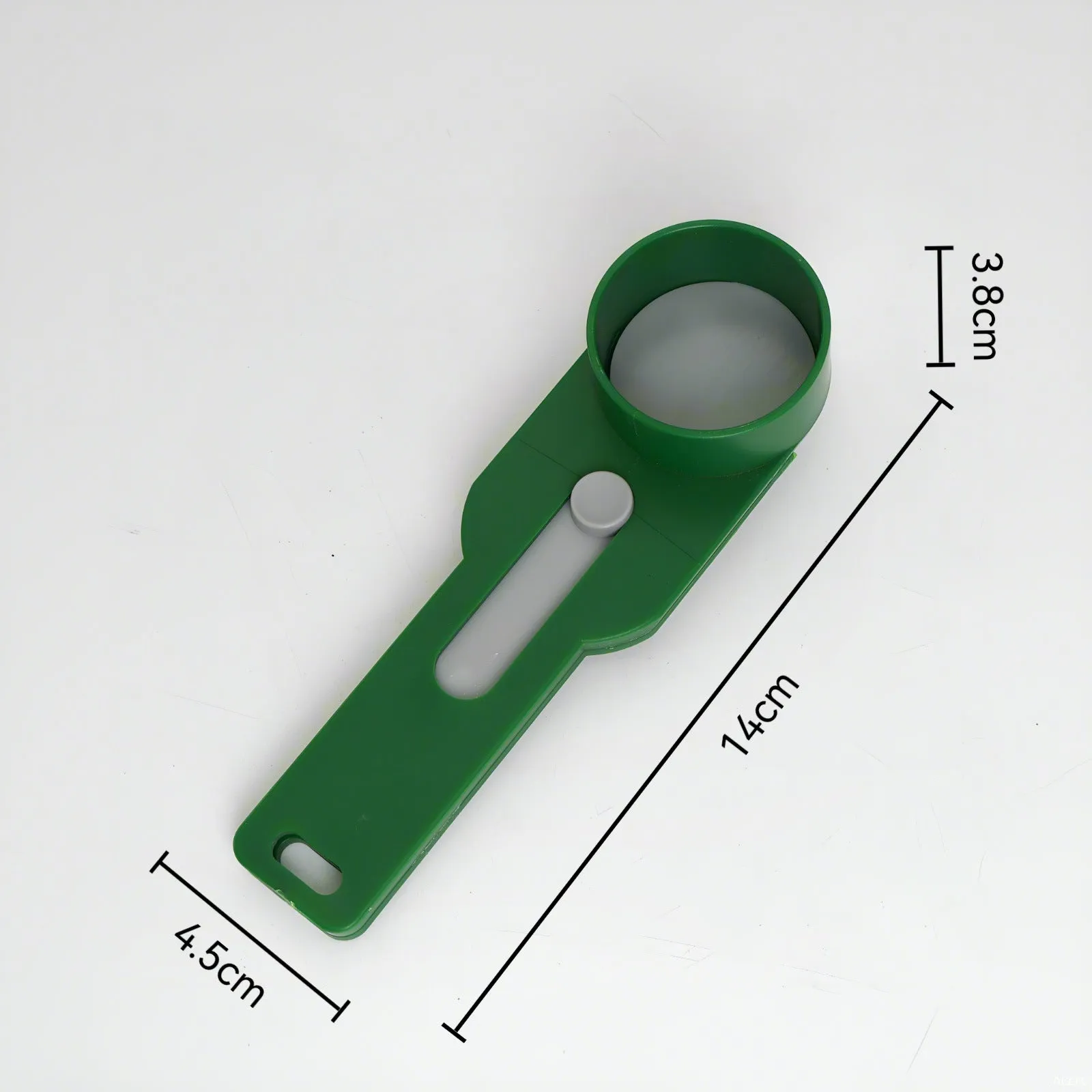 Plastic kitchen built-in funnel tool sliding spoon in narrow green colour minimalist design