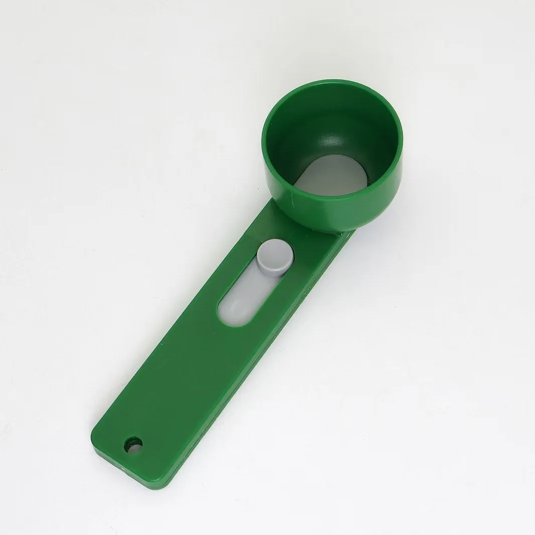 Plastic kitchen built-in funnel tool sliding spoon in narrow green colour minimalist design