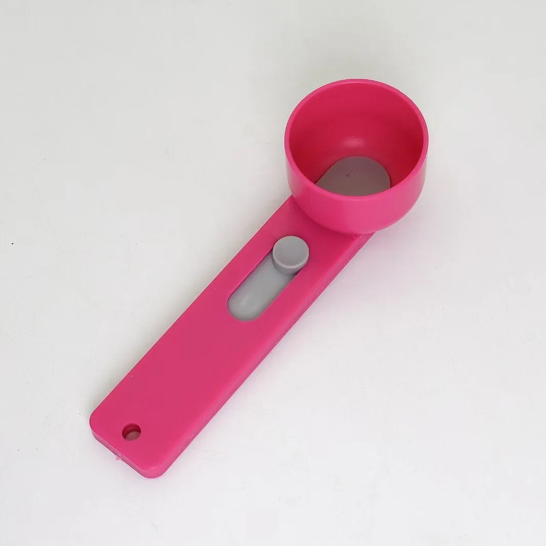 Plastic kitchen built-in funnel tool sliding spoon in narrow green colour minimalist design