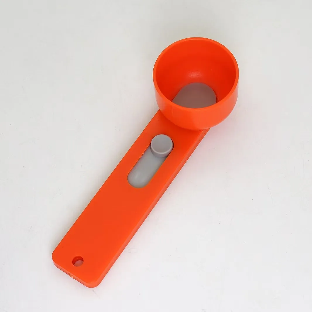 Plastic kitchen built-in funnel tool sliding spoon in narrow green colour minimalist design
