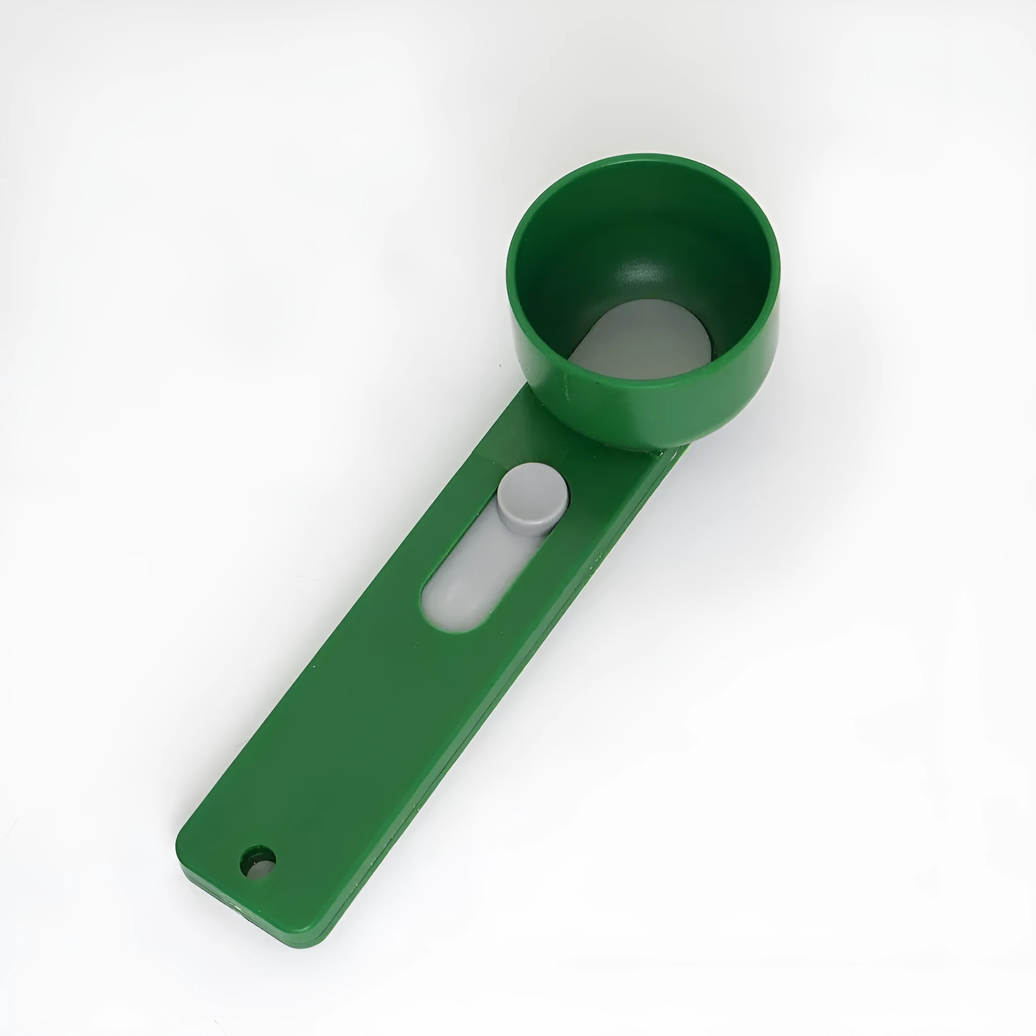 Plastic kitchen built-in funnel tool sliding spoon in narrow green colour minimalist design